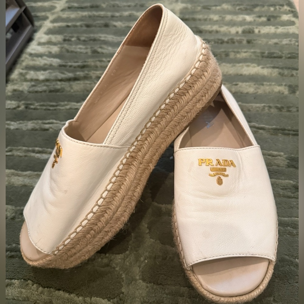 Prada Platform Espadrille Sandals